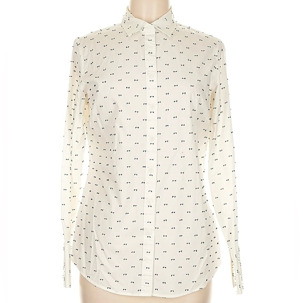 Banana Republic Riley Tailored‑Fit Patterned Button‑Down Shirt — Size 8